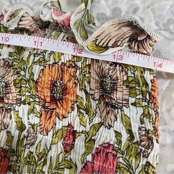 Abel the Label Floral Print Smocked Shoulder Tie Tiered Maxi Dress - Size M - Picture 7 of 7